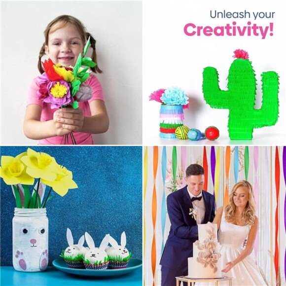 8 Rainbow Crepe Paper Streamers Rolls Party Decorations Birthday Wedding Decor - Picture 6 of 7